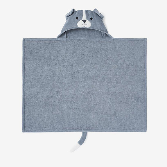 Slate Puppy Hooded Baby Bath Wrap