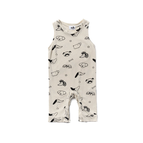 Kira Dog Tank Romper Natural