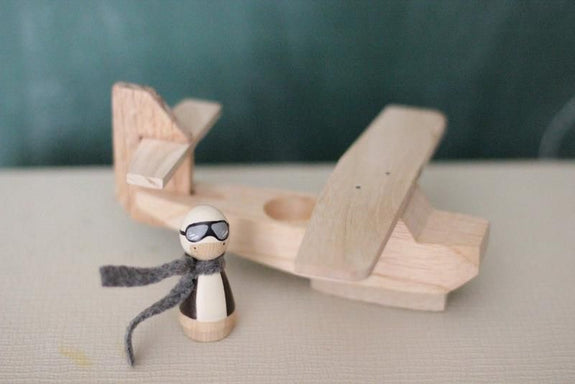 Wooden Airplane & Pilot