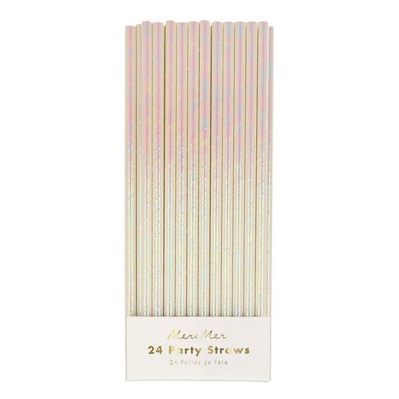 Iridescent Foil Party Straws