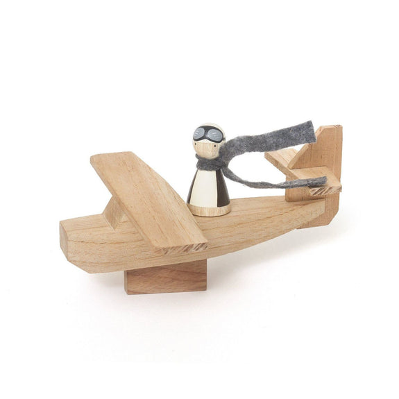 Wooden Airplane & Pilot