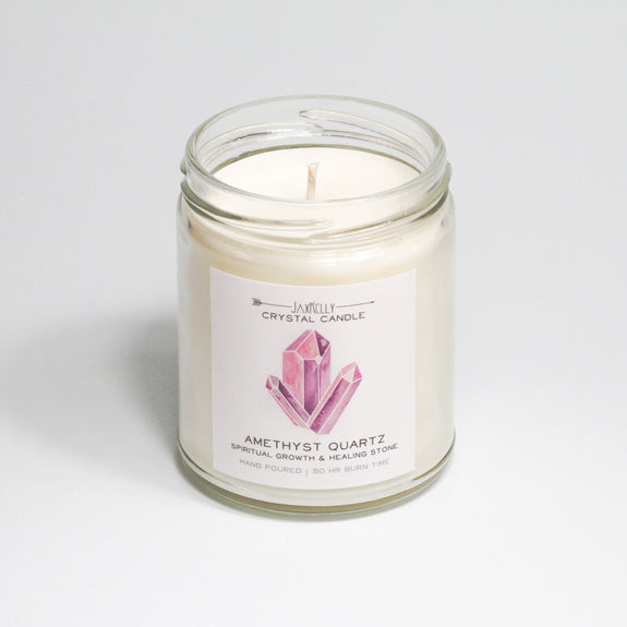 Amethyst Crystal Candle - Spiritual Growth & Healing