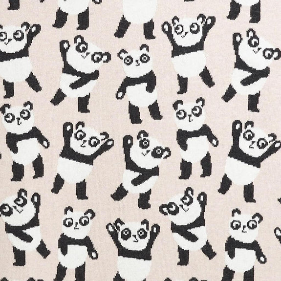 Jaquard Blanket - Panda - Pink