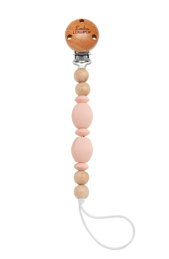 Soleil Pacifier Clip - Pink Salt