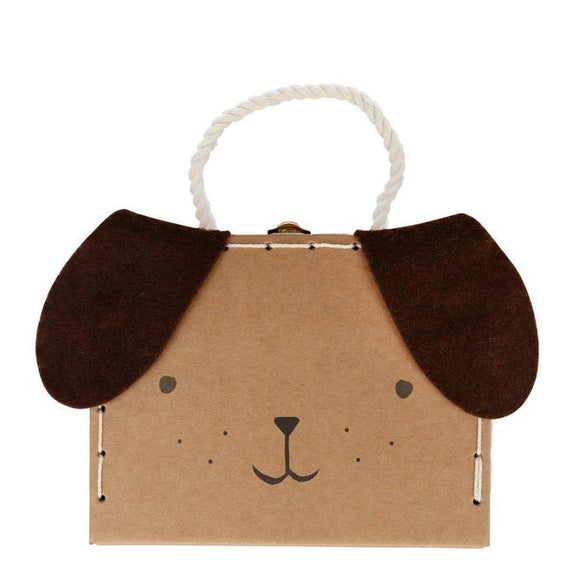 Stripy Puppy Suitcase Doll