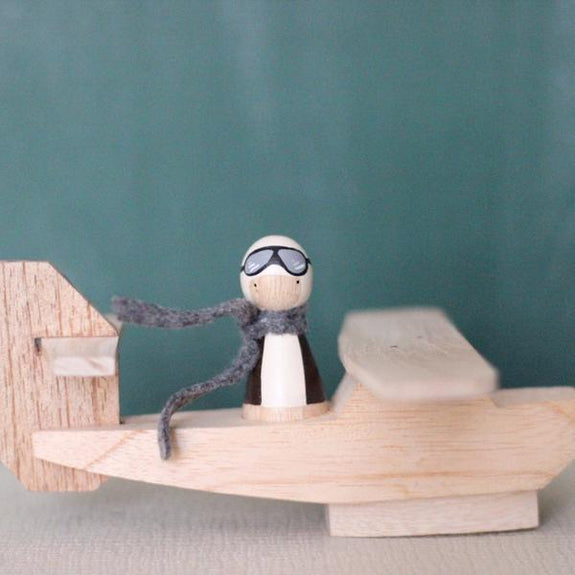 Wooden Airplane & Pilot