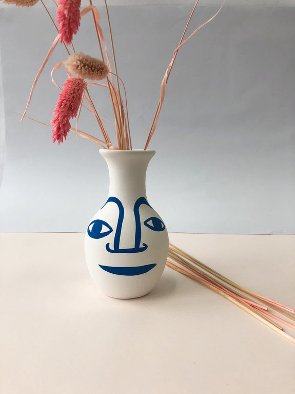 Vase - Face Blue