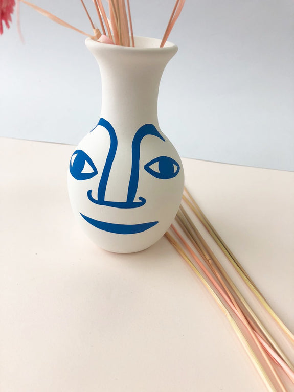 Vase - Face Blue