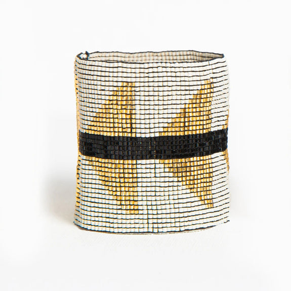 Ivory With Gold Triangles Luxe Bracelet