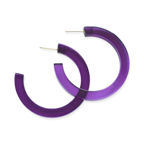 Lucite Hoop Small Eggplant