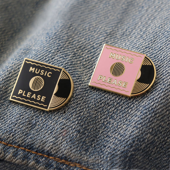 Paper Parasol Pink Music Pin
