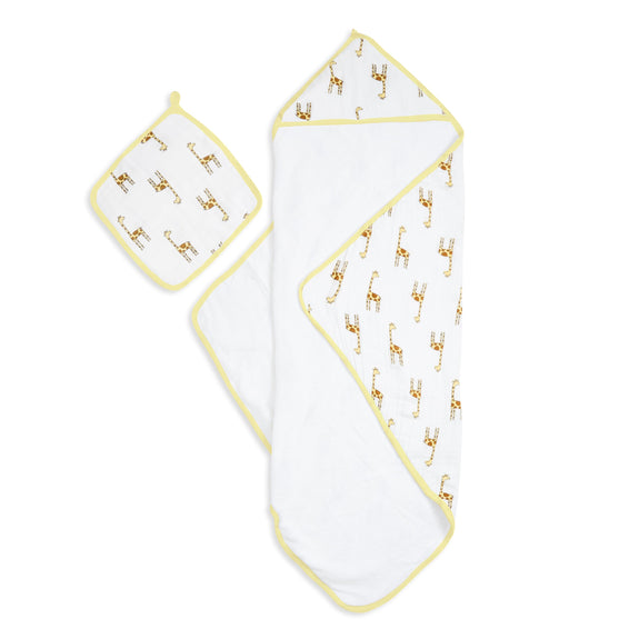 Muslin Hooded Towel & Washcloth Set