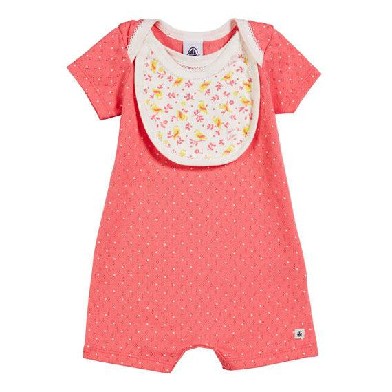 Romper with Floral Bib