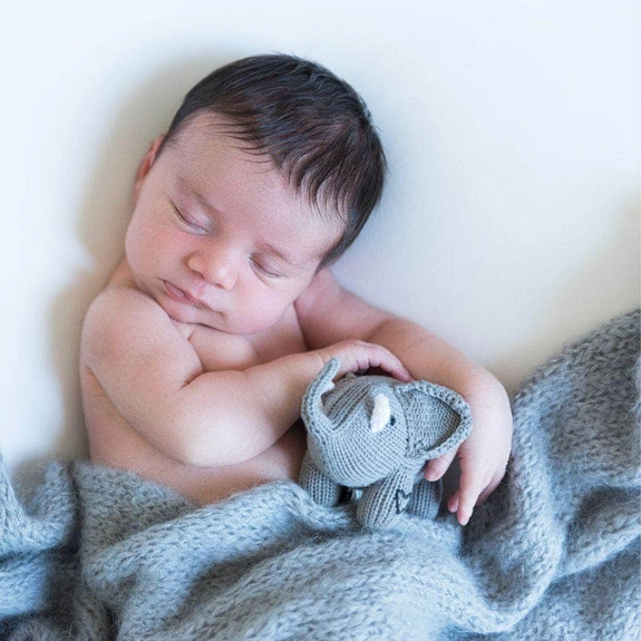 Organic Baby Rattle - Elephant
