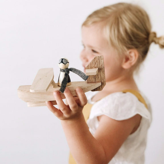 Wooden Airplane & Pilot