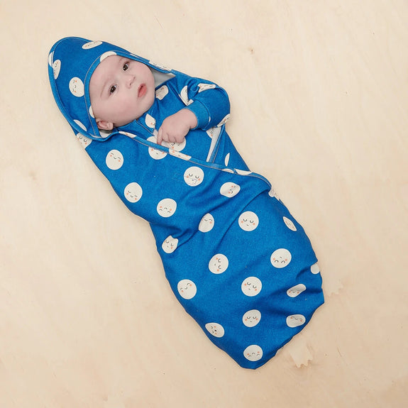 Saturn Baby Blanket with Hood Denim