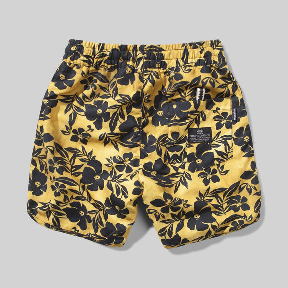 Skull Biscuis Board Shorts - Mustard