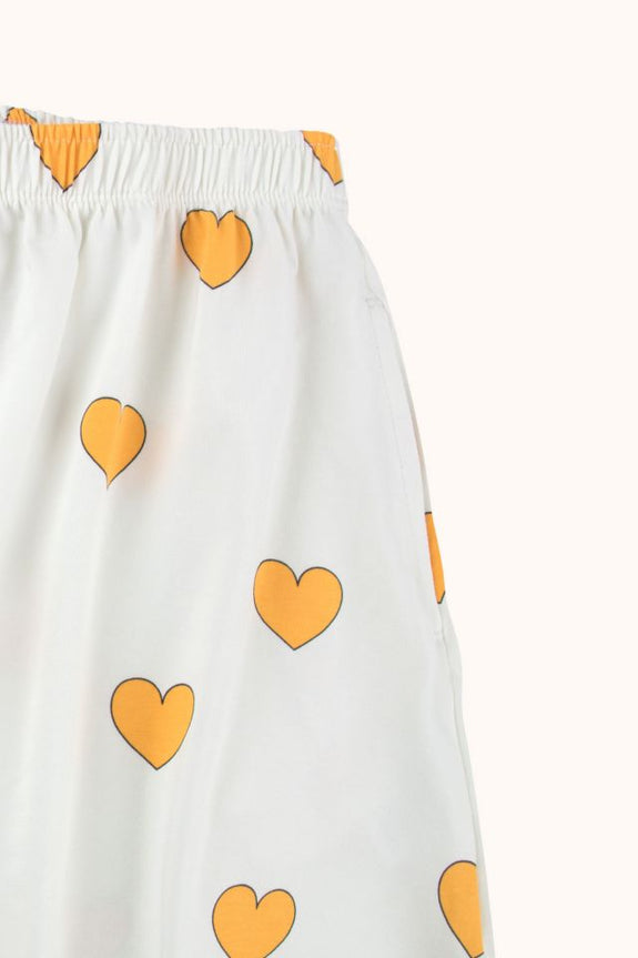 Hearts Skirt - Off-White/Yellow