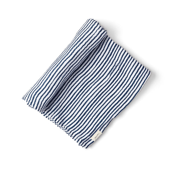 Stripes Away Swaddle Ink