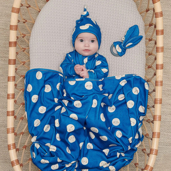 Saturn Baby Blanket with Hood Denim