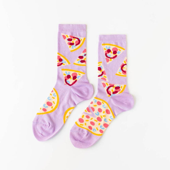 Women's Crew Socks Pizza Face