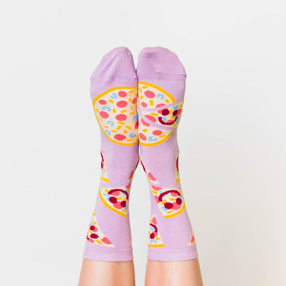 Women's Crew Socks Pizza Face