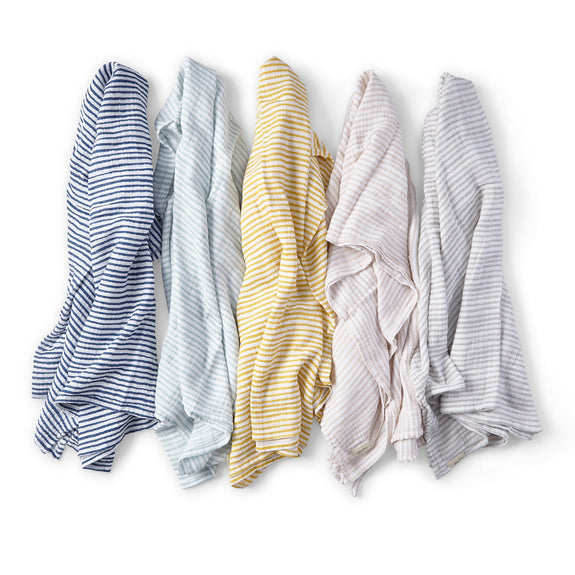 Stripes Away Swaddle Ink