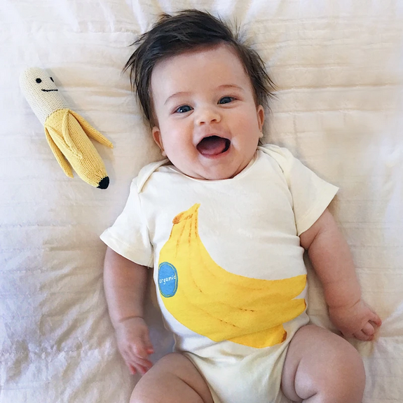 Organic Baby Rattle - Banana