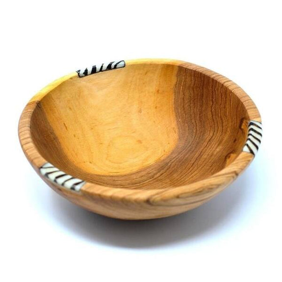 Wild Olive Wood & Bone Bowl - 6"