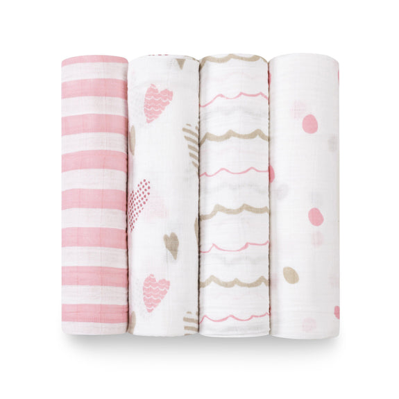 Muslin Swaddles - Heart Breaker