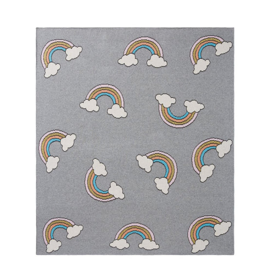 Rainbow Organic Cotton Knit Baby Blanket