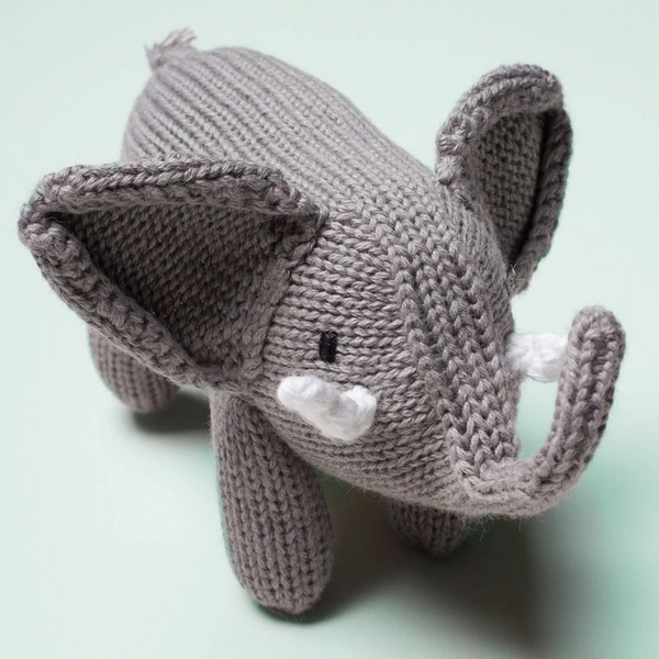 Organic Baby Rattle - Elephant