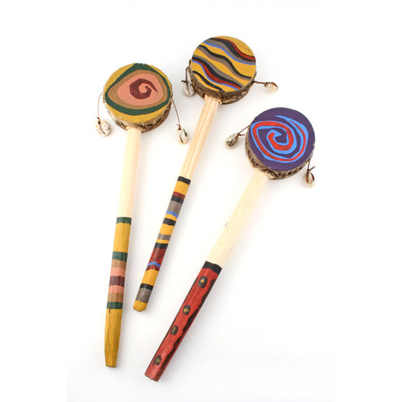 Tiny Hand-painted Leather Spin Drum