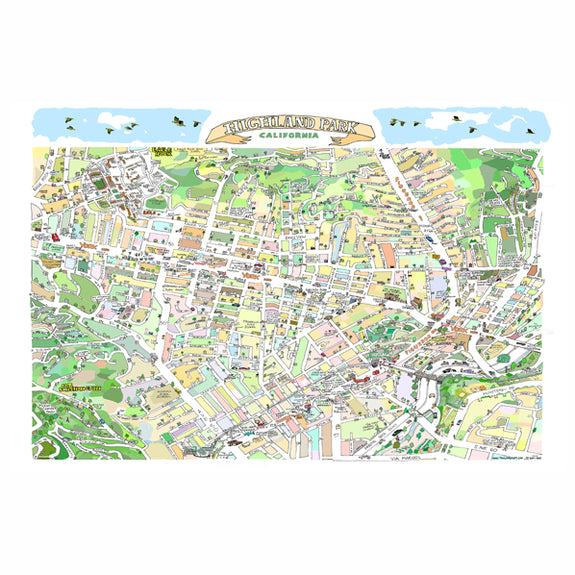Highland Park Map Print