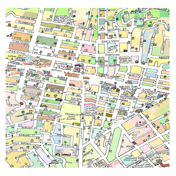 Highland Park Map Print