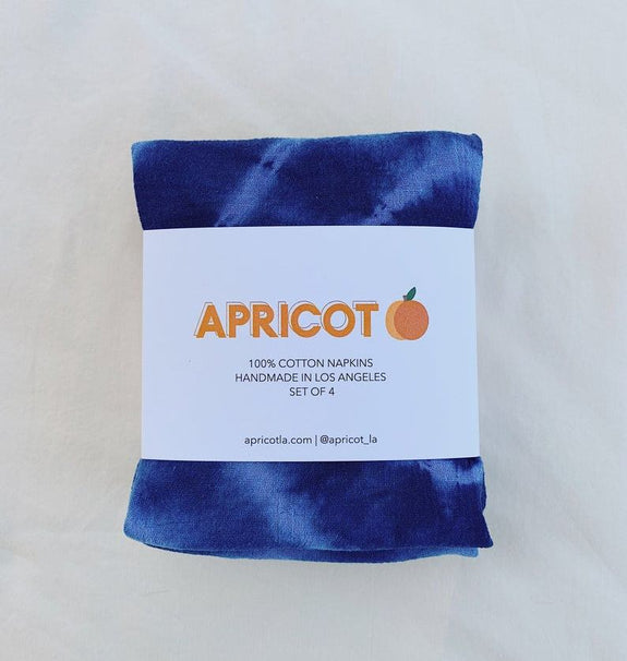 Hand Dyed Napkin Set of 4 - Shibori Stripes