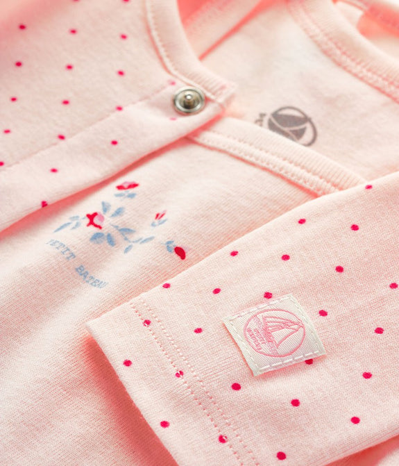 Footed Overall & Jacket - Pink/Dots