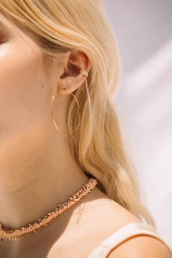 Hadley White Gold Hoops