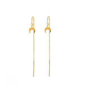 Moon TE Threader Chain Earrings