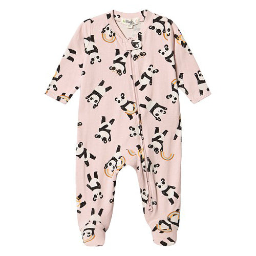 Zip Front Sleepsuit Panda Pink