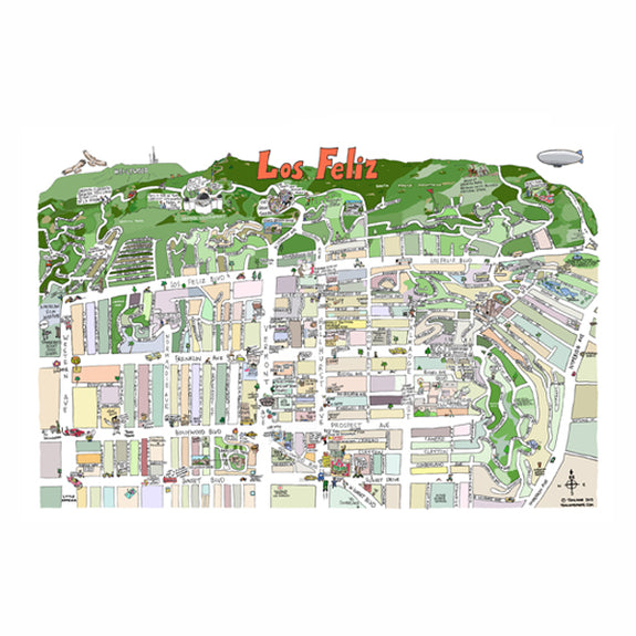 Los Feliz Map Print
