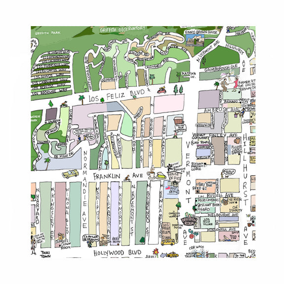 Los Feliz Map Print