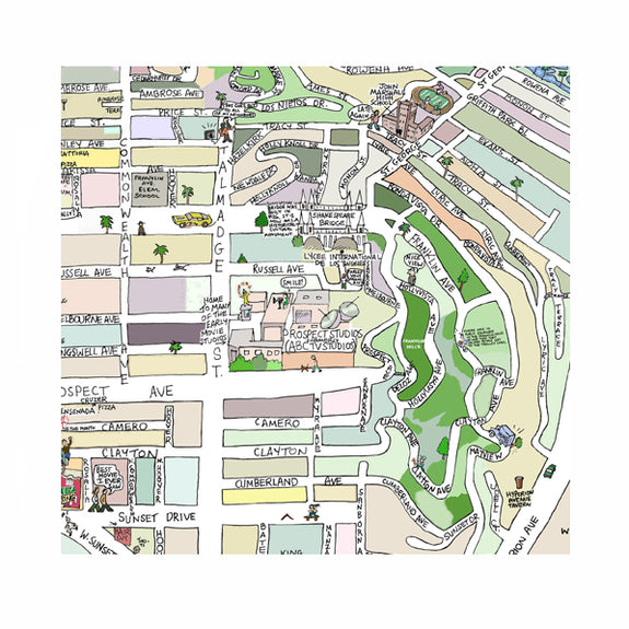 Los Feliz Map Print
