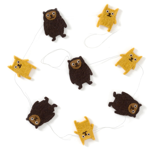 Little Bear Hand Felted Wool Pennant