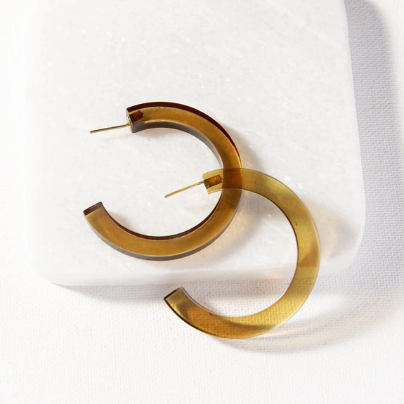 Olive Lucite Small Hoop