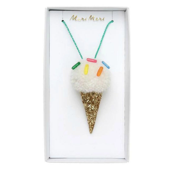 Ice Cream Pom Pom Necklace