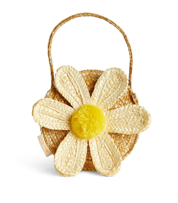 White Daisy Straw Bag