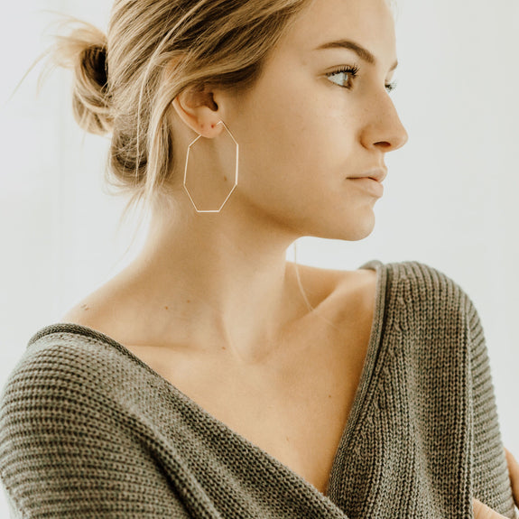 Harlow Octagon Hoop Earrings