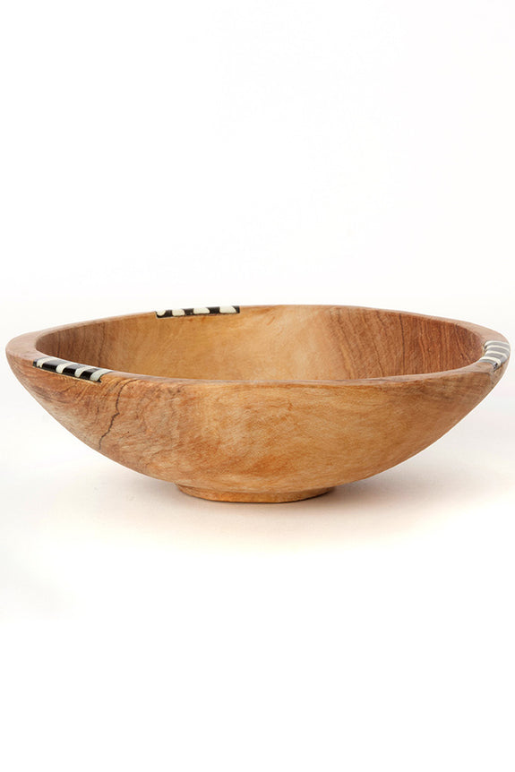 Wild Olive Wood & Bone Bowl - 6"