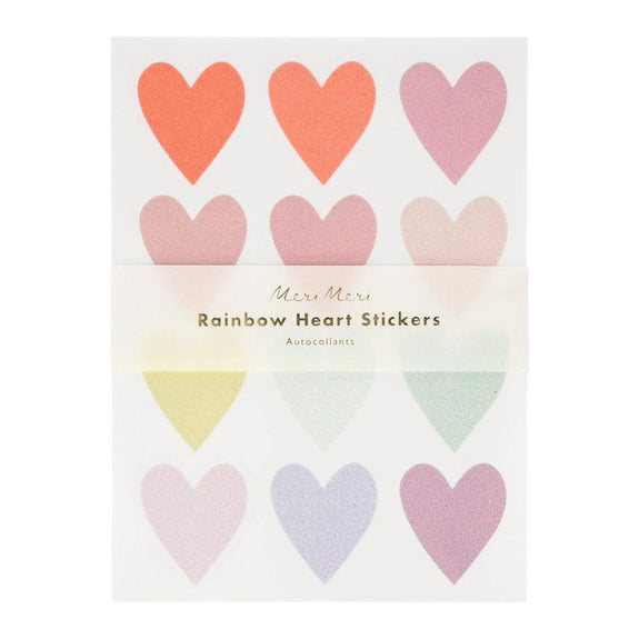 Pastel Heart Glitter Stickers